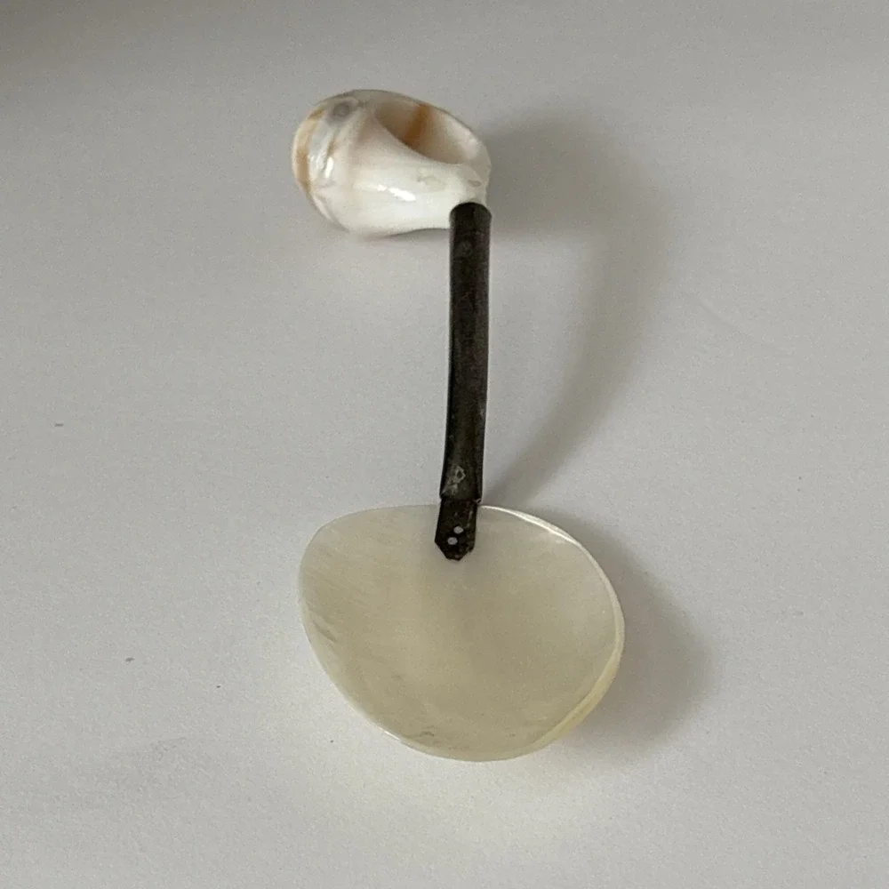Vintage Mother of Pearl Silverplate Caviar Spoon
